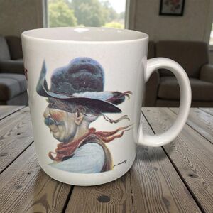 Leanin' Tree Cowboy Mug 12 oz "The Hurrier I Go the Behinder I Get!" Mike Scovel